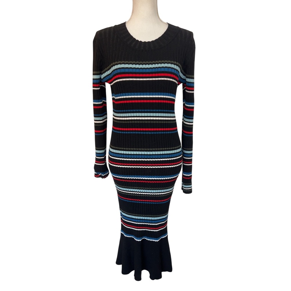 Parker Women's Bruna Knit Stripe Print Sweater Dress Size L